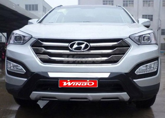 Накладка переднего бампера Hyundai SANTA FE 2012-2015 (без ходовых огней)