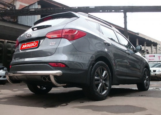 Защита заднего бампера Hyundai Santa Fe 2012+