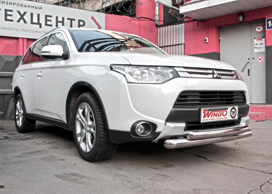 Защита переднего бампера  Mitsubishi Outlander 2014+